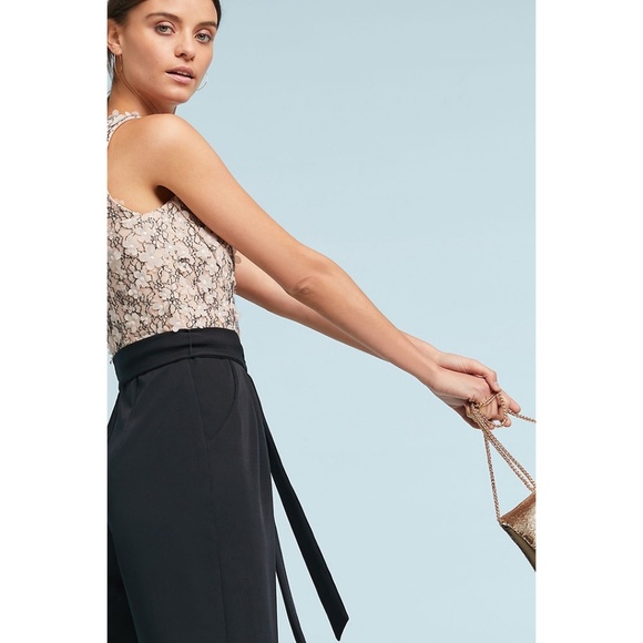 Anthropologie Eva Franco Amelia Jumpsuit Lace Floral Back Cutout - Picture 3 of 4